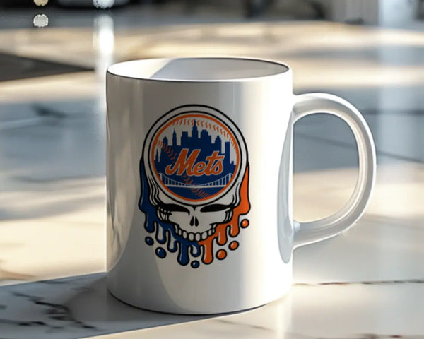 Grateful Dead - New York Mets Dripping Stealie 15 Ounce Coffee Mug - StealieShop